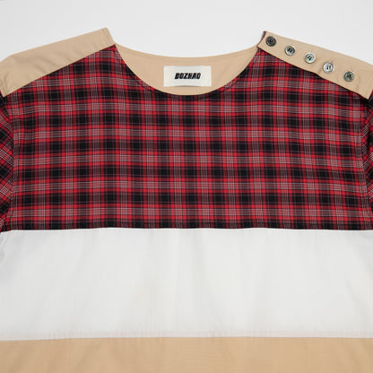Multi Fabric Pull Over Shirt