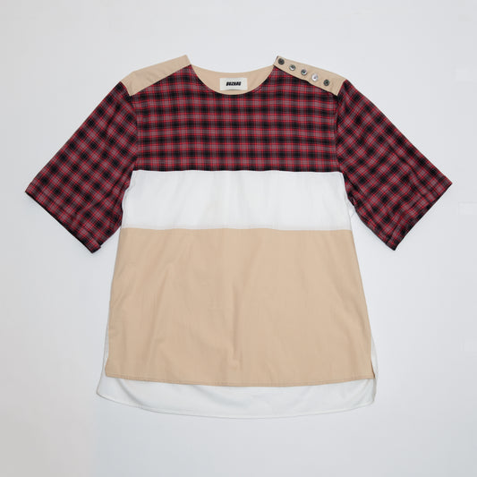 Multi Fabric Pull Over Shirt